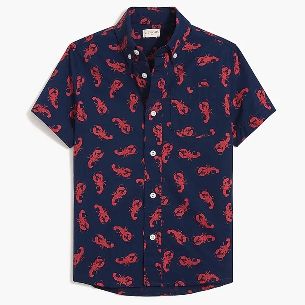 Crewcuts Boys' lobster graphic button up